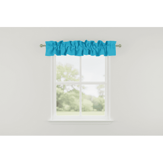Solid Poplin Curtain Sleeve Topper Turquoise