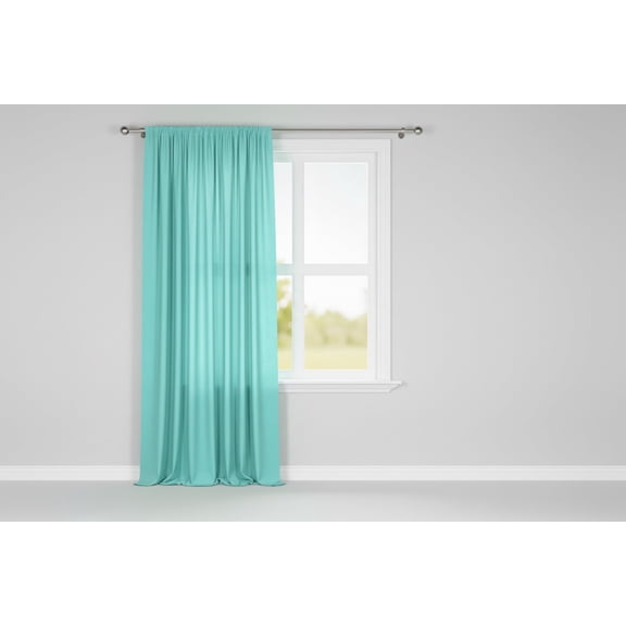 Solid Poplin Window Curtain or Photography Backdrop 58" Wide - Aqua