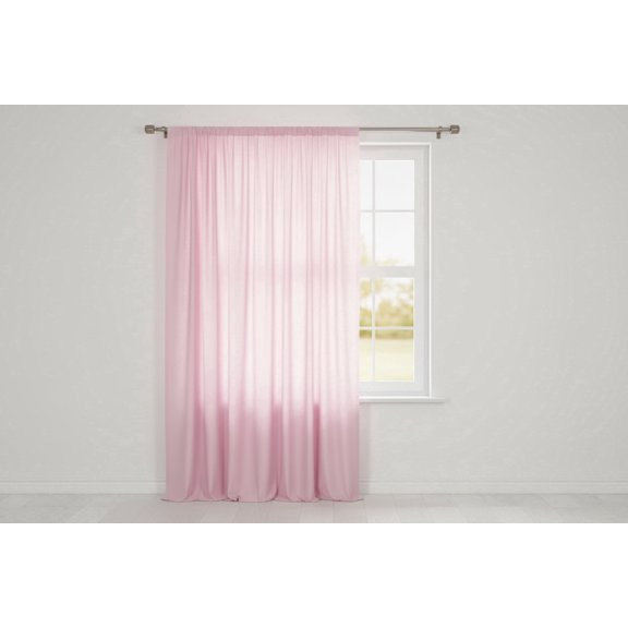 Solid Poplin Window Curtain or Photography Backdrop 58" Wide - Baby Pink (36" Tall)
