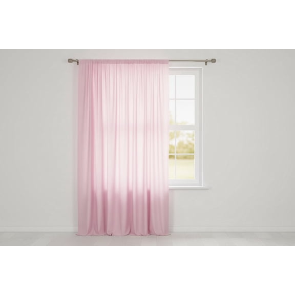 Solid Poplin Window Curtain or Photography Backdrop 58" Wide - Baby Pink