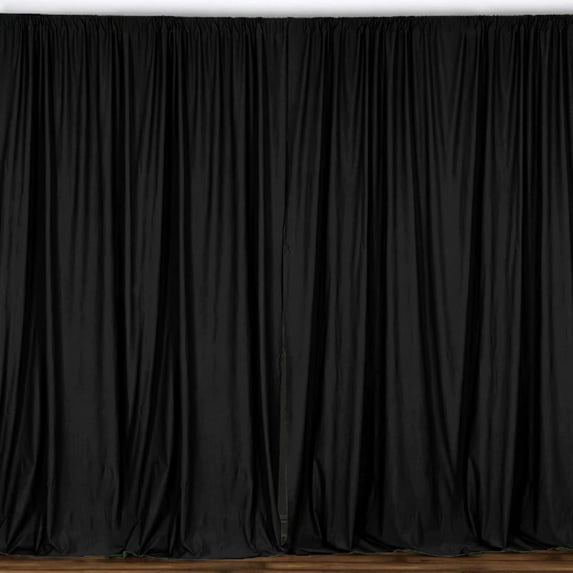 Solid Poplin Window Curtain or Photography Backdrop 58" Wide Black