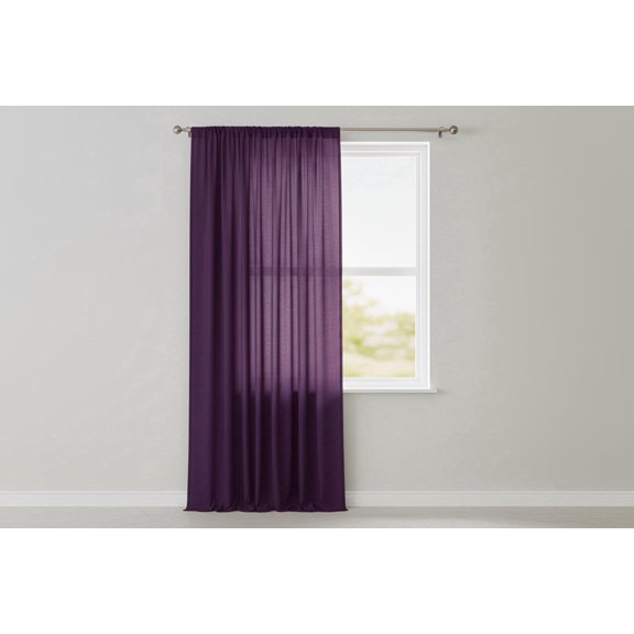 Solid Poplin Window Curtain or Photography Backdrop 58" Wide - Plum (84" Tall)