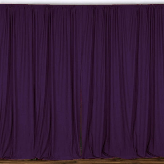 Solid Poplin Window Curtain or Photography Backdrop 58" Wide Eggplant