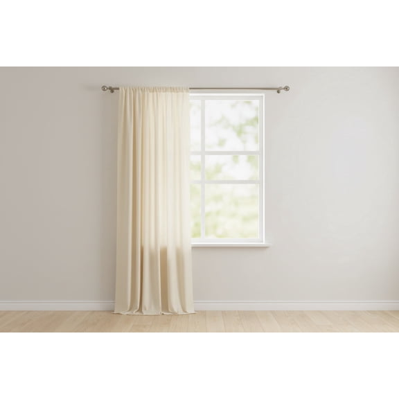 Solid Poplin Window Curtain or Photography Backdrop 58" Wide - Ivory