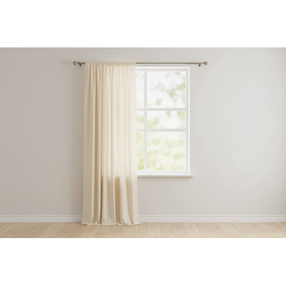 Solid Poplin Window Curtain or Photography Backdrop 58" Wide - Ivory