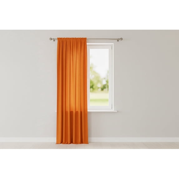 Solid Poplin Window Curtain or Photography Backdrop 58" Wide - Orange