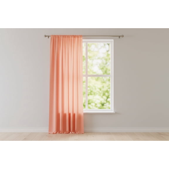 Solid Poplin Window Curtain or Photography Backdrop 58" Wide - Peach