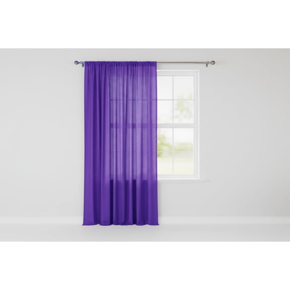 Solid Poplin Window Curtain or Photography Backdrop 58" Wide - Purple