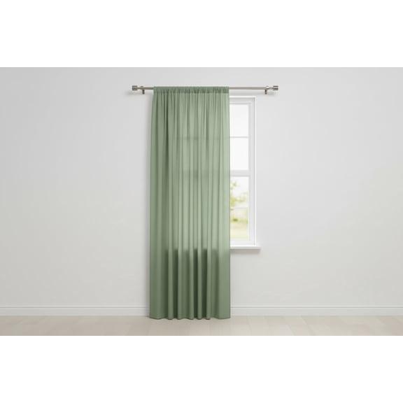 Solid Poplin Window Curtain or Photography Backdrop 58" Wide - Sage
