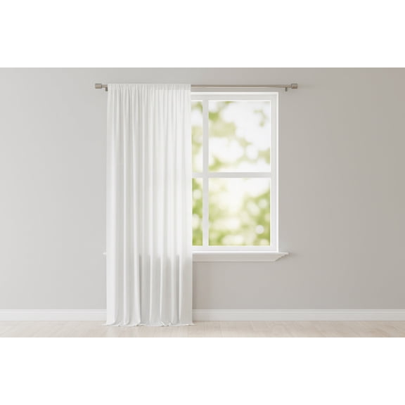Solid Poplin Window Curtain or Photography Backdrop 58" Wide - White