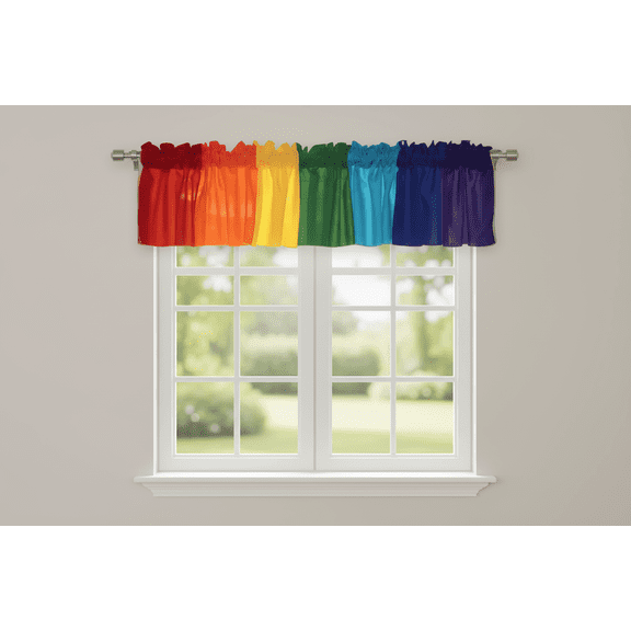 Solid Poplin Window Valance 120" Wide Rainbow