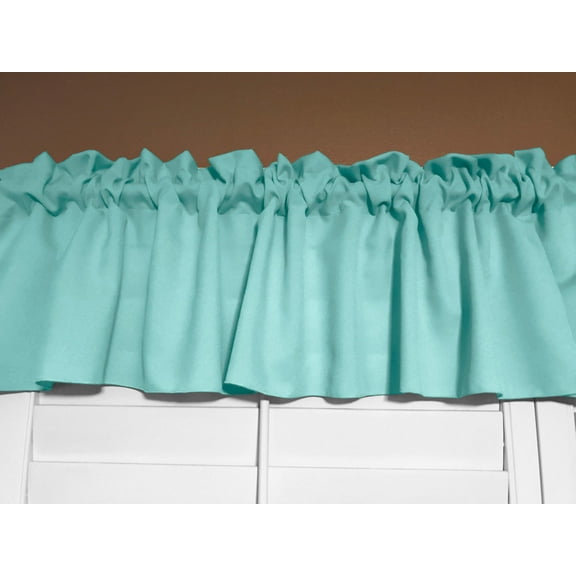 Solid Poplin Window Valance 58" Wide Aqua