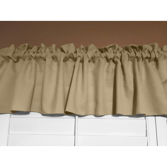 Solid Poplin Window Valance 58" Wide Beige