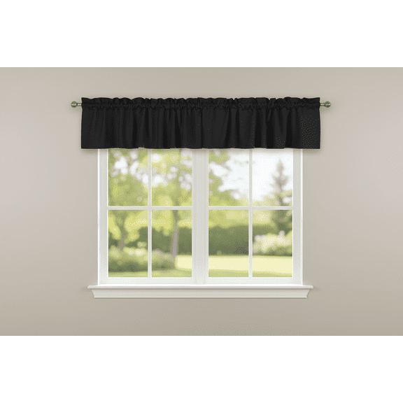 Solid Poplin Window Valance 58" Wide Black