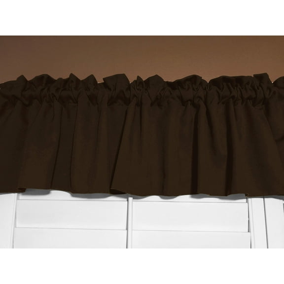 Solid Poplin Window Valance 58" Wide Chocolate Brown