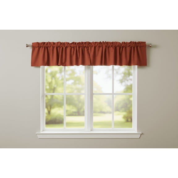 Solid Poplin Window Valance 58" Wide Copper Rust