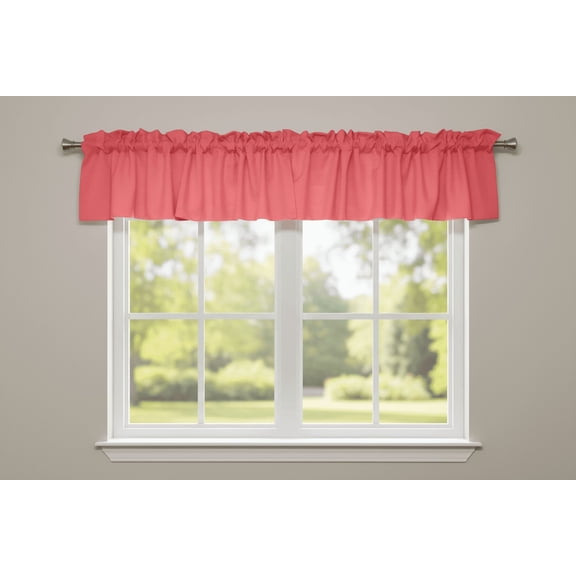 Solid Poplin Window Valance 58" Wide Coral