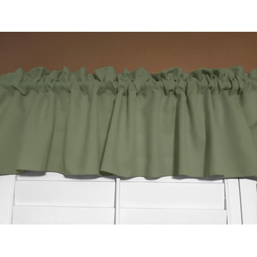 Solid Poplin Window Valance 58" Wide Dark Sage