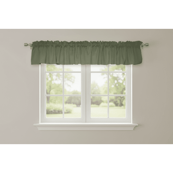 Solid Poplin Window Valance 58" Wide Dark Sage