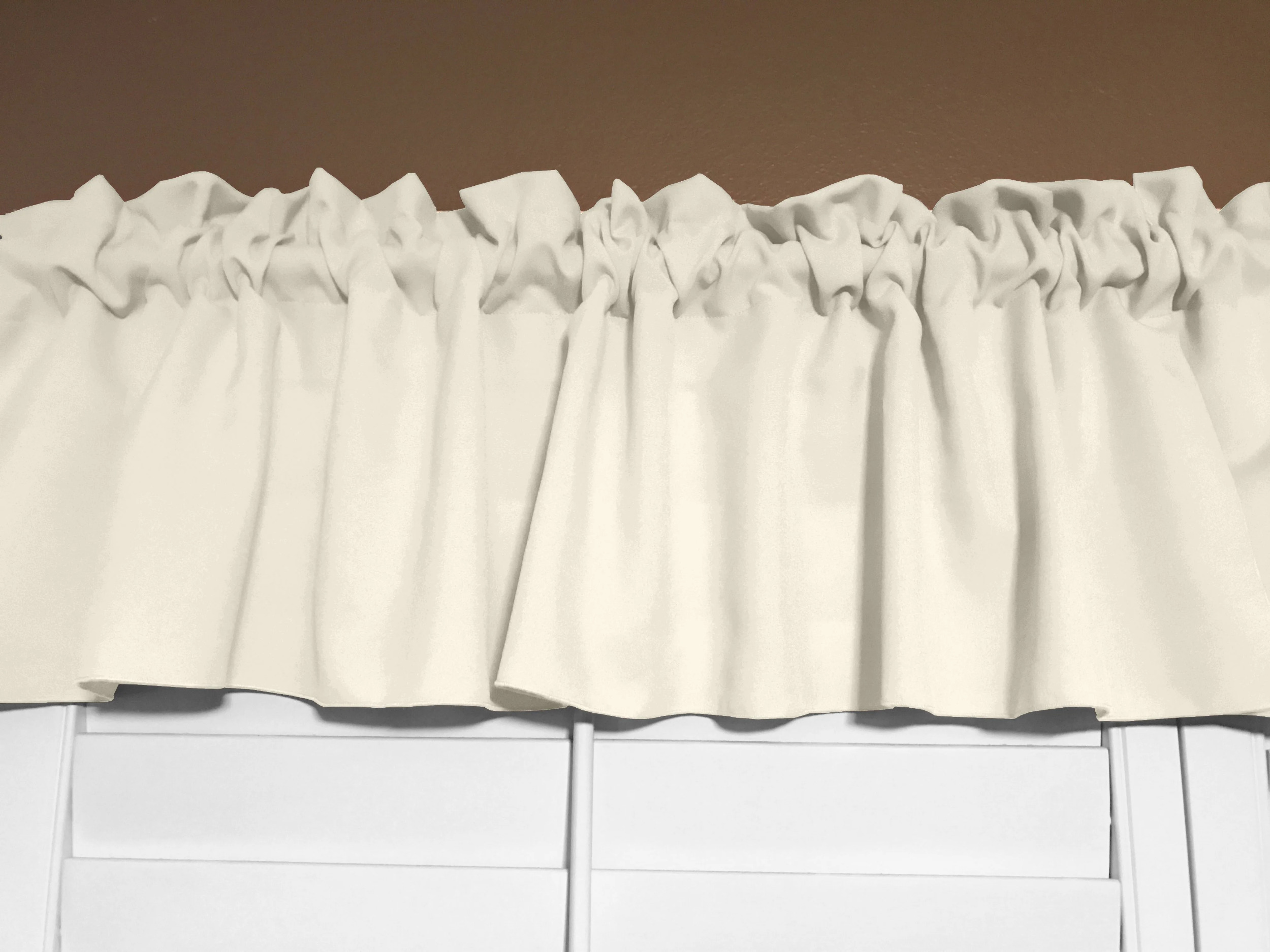 Solid Poplin Window Valance 58" Wide Ivory