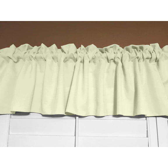 Solid Poplin Window Valance 58" Wide Ivory