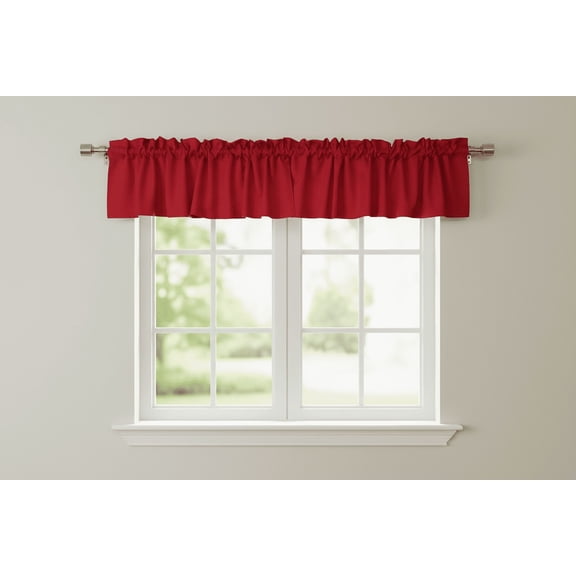 Solid Poplin Window Valance 58" Wide Red
