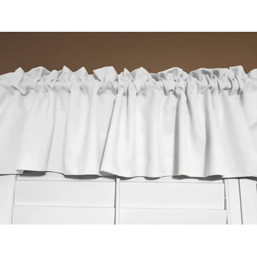 Solid Poplin Window Valance 58" Wide White