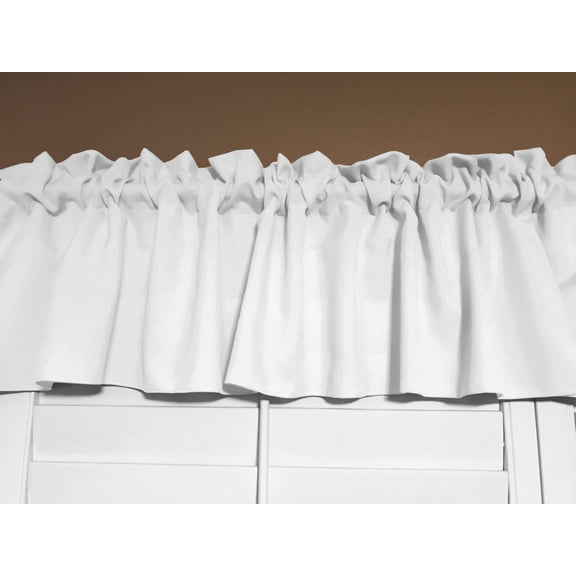 Solid Poplin Window Valance 58" Wide White