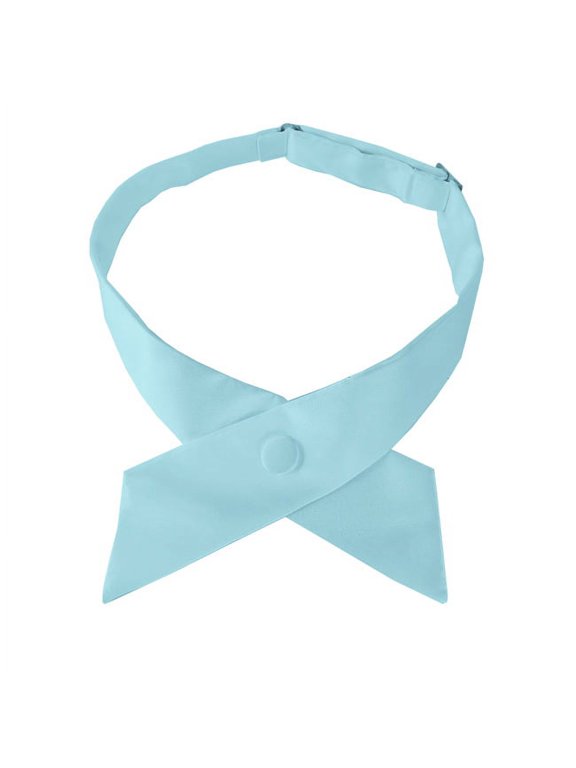 Solid Powder Blue Crossover Tie For Women