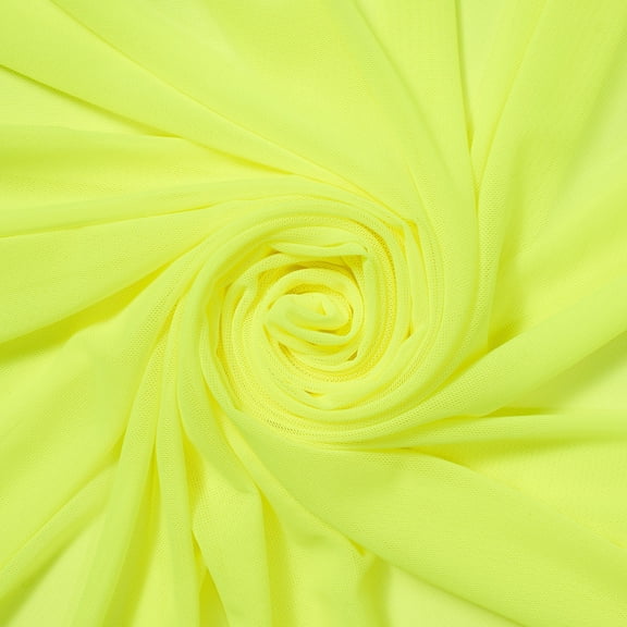 Power Mesh Fabric Breathable Lightweight Sheer 4 Way Stretch Nylon Spandex Blend Netting By The Yard - Neon Yellow (1 Yard)