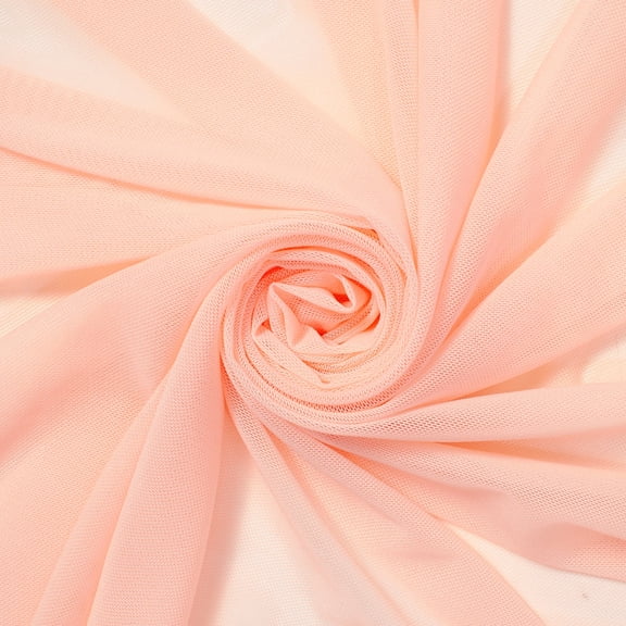 Power Mesh Fabric Breathable Lightweight Sheer 4 Way Stretch Nylon Spandex Blend Netting By The Yard - Peach (1 Yard)