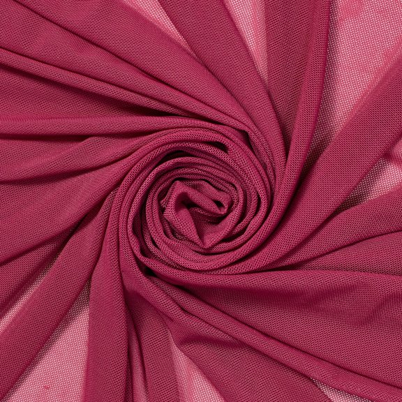 Power Mesh Fabric Breathable Lightweight Sheer 4 Way Stretch Nylon Spandex Blend Netting By The Yard - Raspberry (1 Yard)