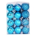 thumbnail image 1 of Solid Print Plastic Shatterproof Christmas Baubles Ball Ornaments, 24 Count (1.18"), 1 of 8
