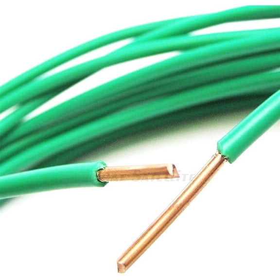 Solid Pure Copper Grounding Cable, 12 AWG Core, Thw PVC Jacket, Appliance Ground Protection from Electrical Surge (300 feet, Green)