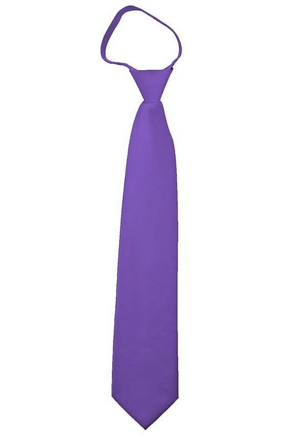 Solid Purple Men's 20" Zipper Tie