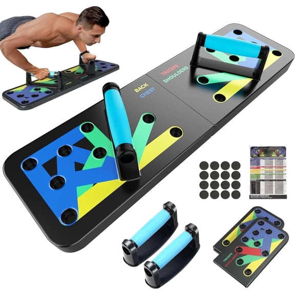 Solid Push Up Board 15 in 1 Workout Equipment Multi-Functional Pushup Stands System Fitness Floor Chest Exercise Professional Equipment Strength Arm Men & Women Weights