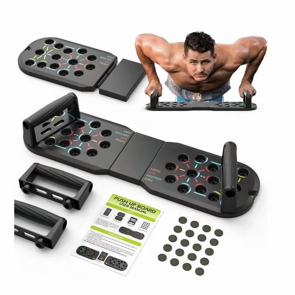 Solid Push Up Board Home Workout Equipment Multi-Functional Pushup Stands System Fitness Floor Chest Muscle Exercise Professional Equipment Burn Fat Strength Training Arm Men & Women Weights