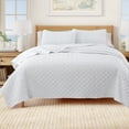 thumbnail image 1 of Solid Quilt Set - Lightweight, Soft, All-Season - 2-Piece Diamond Embossed Bedding Set (Twin / Twin XL, White), 1 of 6