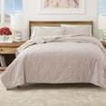thumbnail image 1 of Solid Quilt Set - Lightweight, Soft, All-Season - 3-Piece Reversible Dot Stitched Bedding Set (King / California King, Bone), 1 of 6