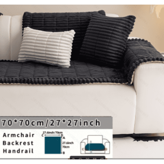 Solid Quilted Sofa Cushion Cover, Non-Slip & Machine Washable, Pet-Friendly Furniture Protector for Home Use, Scratch-Resistant, Fits 1/2/3/4-Seater Sofas