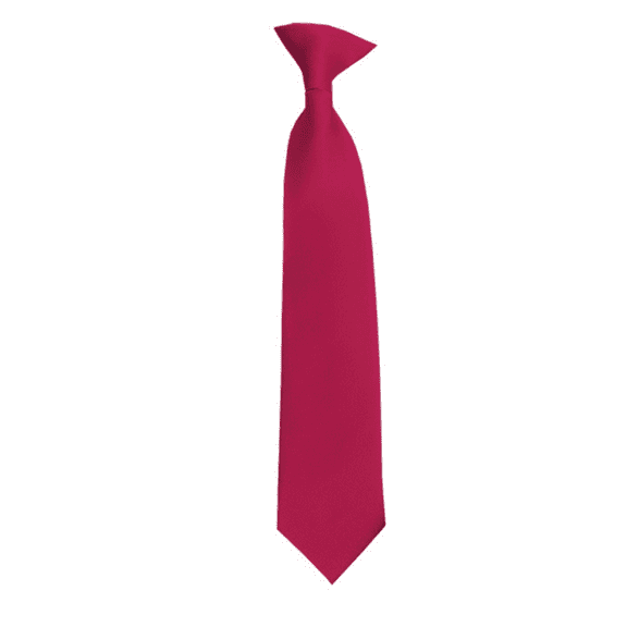 Solid Raspberry Boy's 14" Clip On Tie Age 7 to 10 Years Old