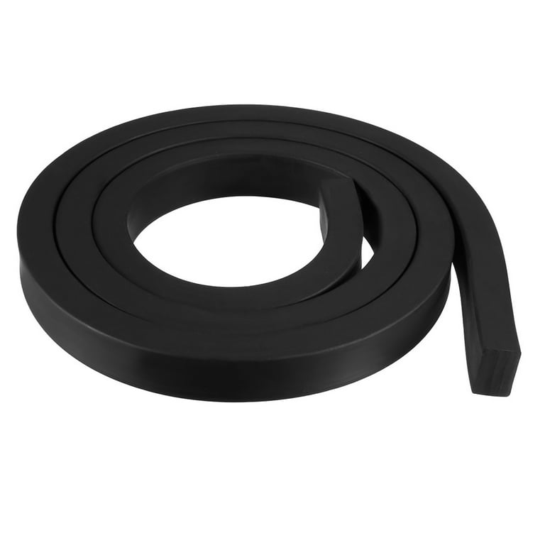 Solid Rectangle Rubber Seal Strip 15mm Wide 10mm Thick 1 Meter Long Black 