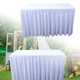 thumbnail image 1 of Solid Rectangular Polyester Tablecloth 48x23.6 Inch - Washable Rectangle Fabric Table Cover for Wedding Banquet Restaurant, Resistant Party Table Cloth for Buffet & Events (1 Pack), 1 of 6