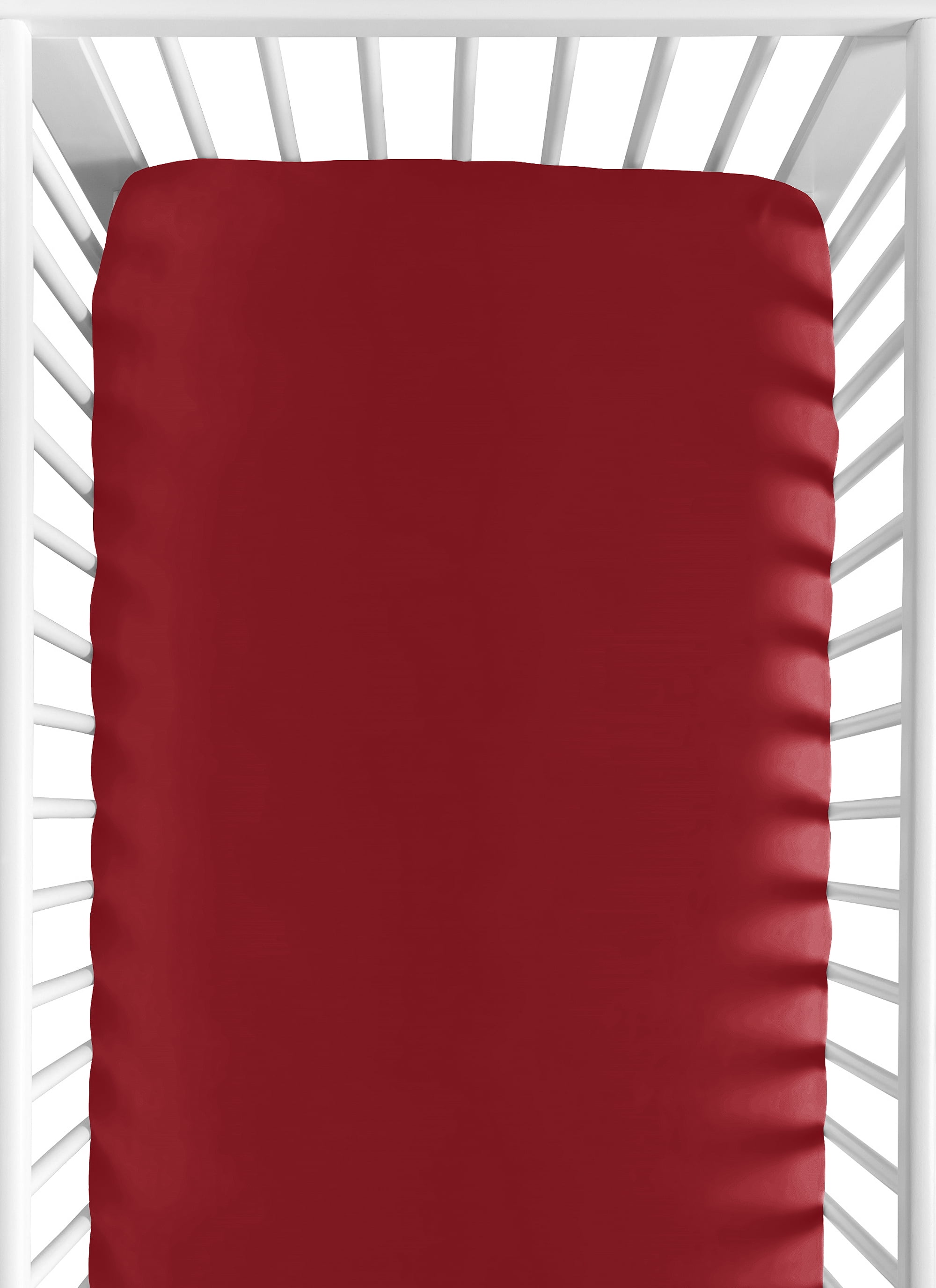 Solid Red Baby or Toddler Fitted Crib Sheet for Baseball Patch Sports Collection by Sweet Jojo Designs