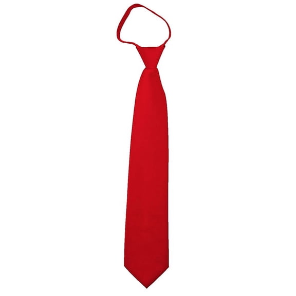 Solid Red Men's 17" Zipper Tie