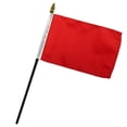 thumbnail image 1 of Solid Red Plain Flag 4"x6" Desk Table Stick Premium Polyester (sewn edges), 1 of 1