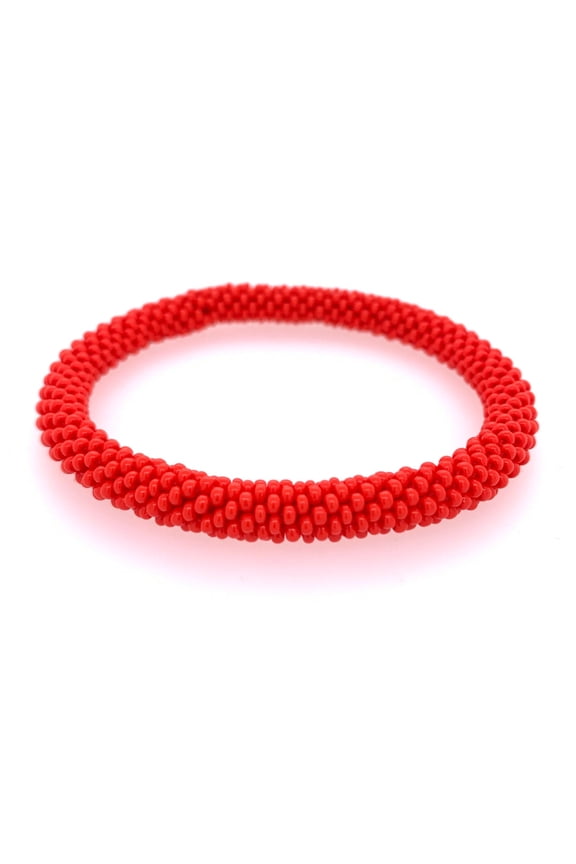 Solid Red Seed Bead Bracelet