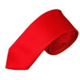 thumbnail image 1 of Solid Red Skinny Men's Necktie, 1 of 5