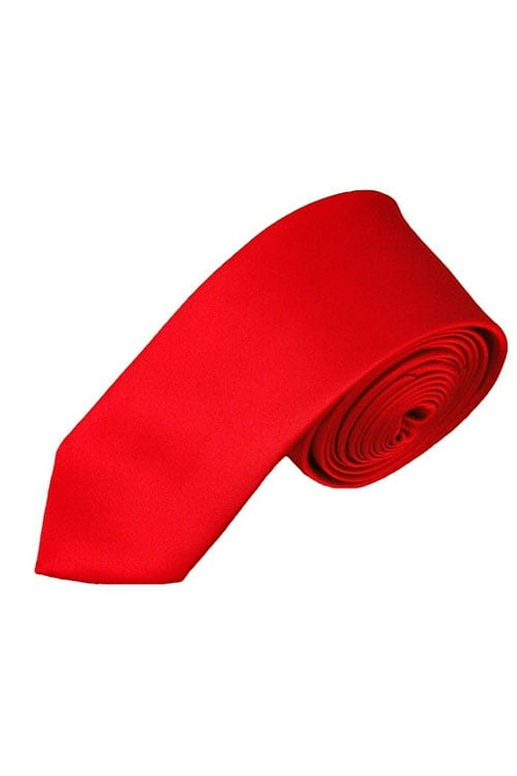 Solid Red Skinny Men's Necktie