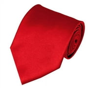ROMARIO MANZINI Solid Red Traditional Men's Necktie